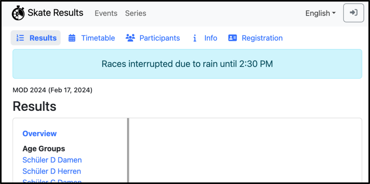 Screenshot of a bulletin on the event page